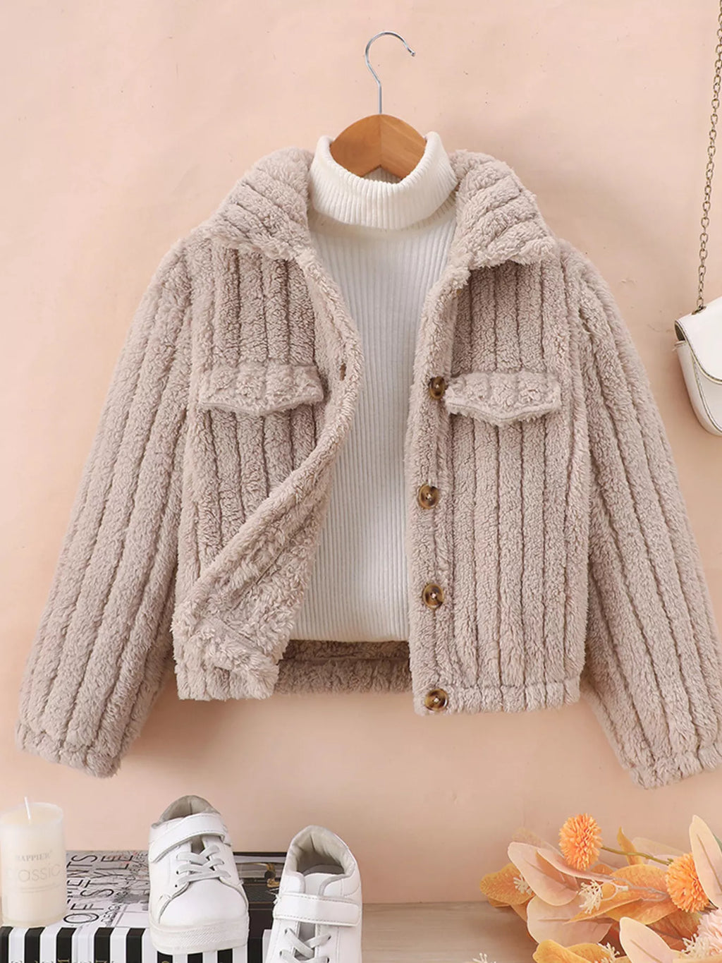 Blouson polaire boutonné douillet pour enfant