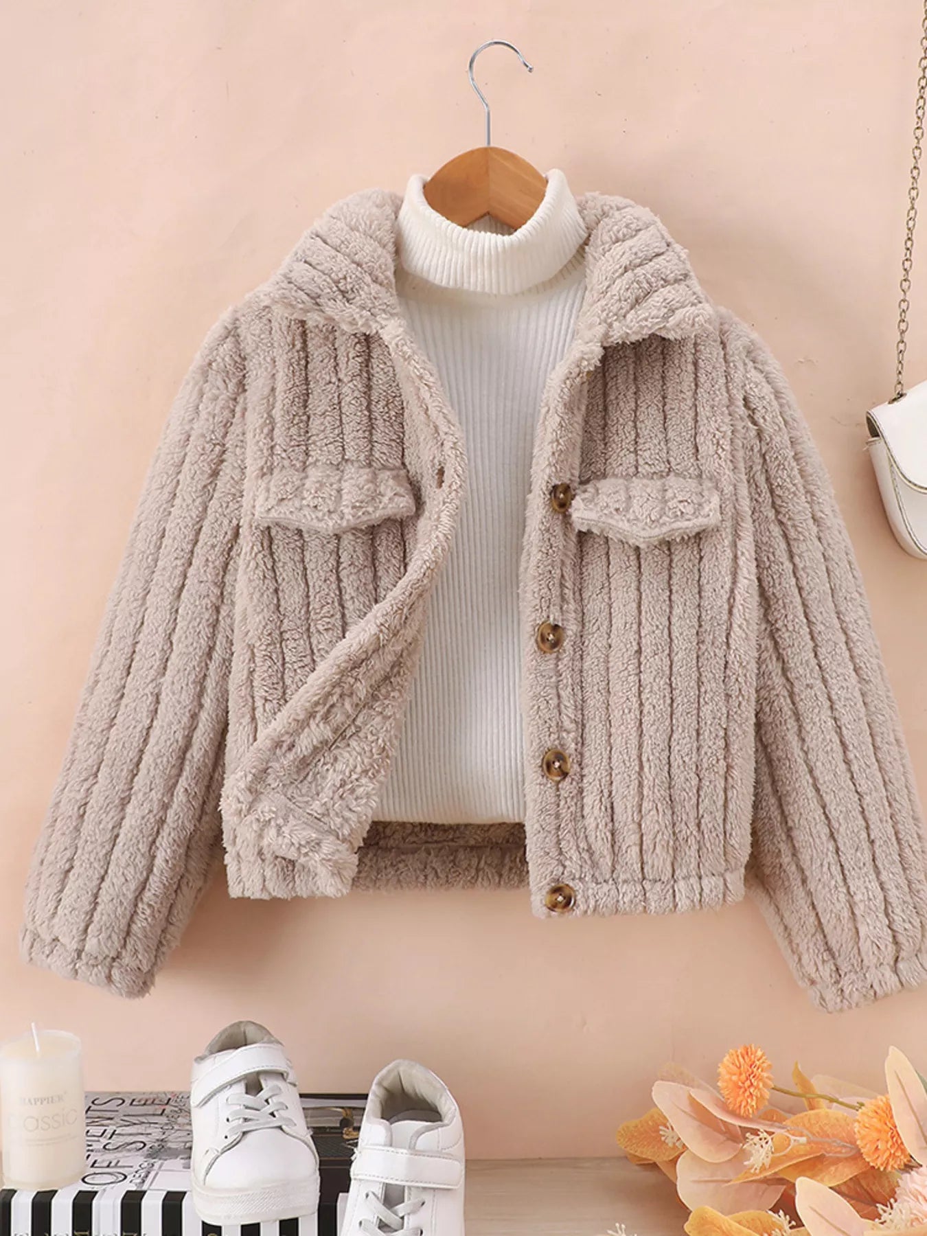Blouson polaire boutonné douillet pour enfant