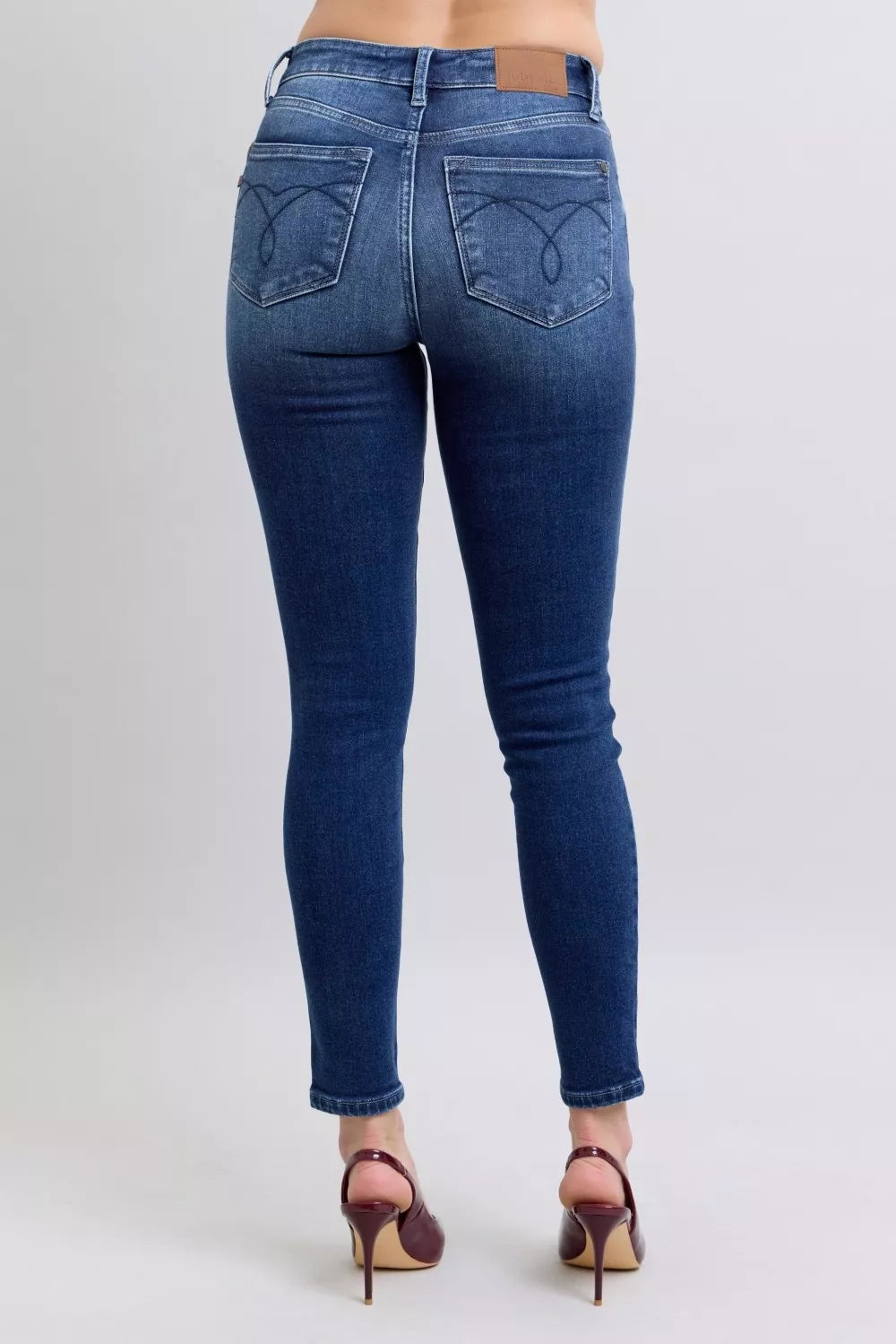 Judy Blue Thermohose, Röhrenschnitt, verwaschen, Große Größen