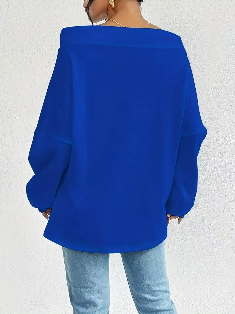 Off-Shoulder-Sweatshirt mit Tunnelzug