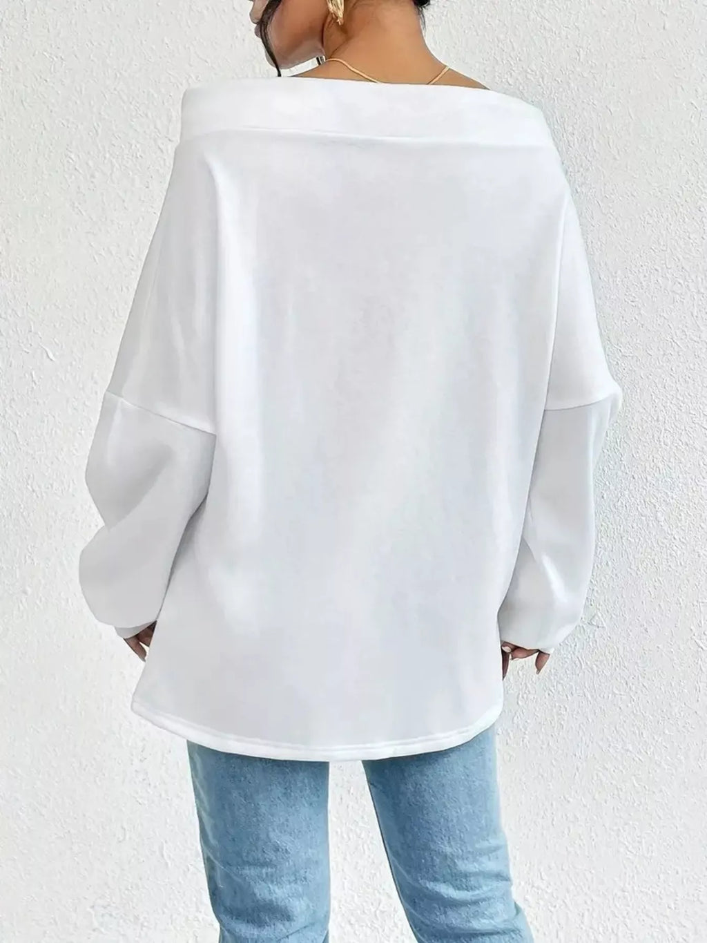 Off-Shoulder-Sweatshirt mit Tunnelzug