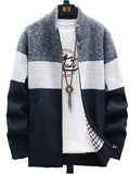 Cardigan zippé color block grande taille homme