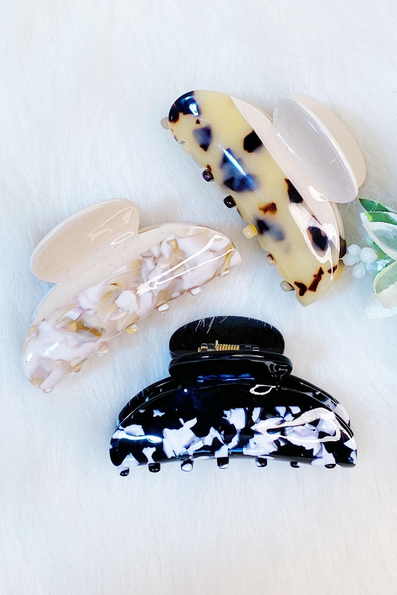 Pince à cheveux de luxe bicolore