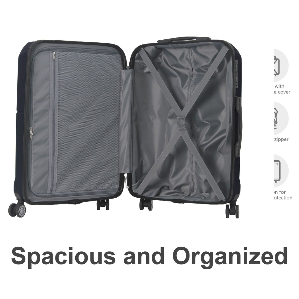 BLAUES 3-teiliges Premium ABS-Gepäckset – 20", 24" und 28" Koffer mit mehrstufigem Griff, leisen Spinner-Rädern und TSA-Schloss – Strapazierfähiges, stilvolles und geräumiges Reisegepäck