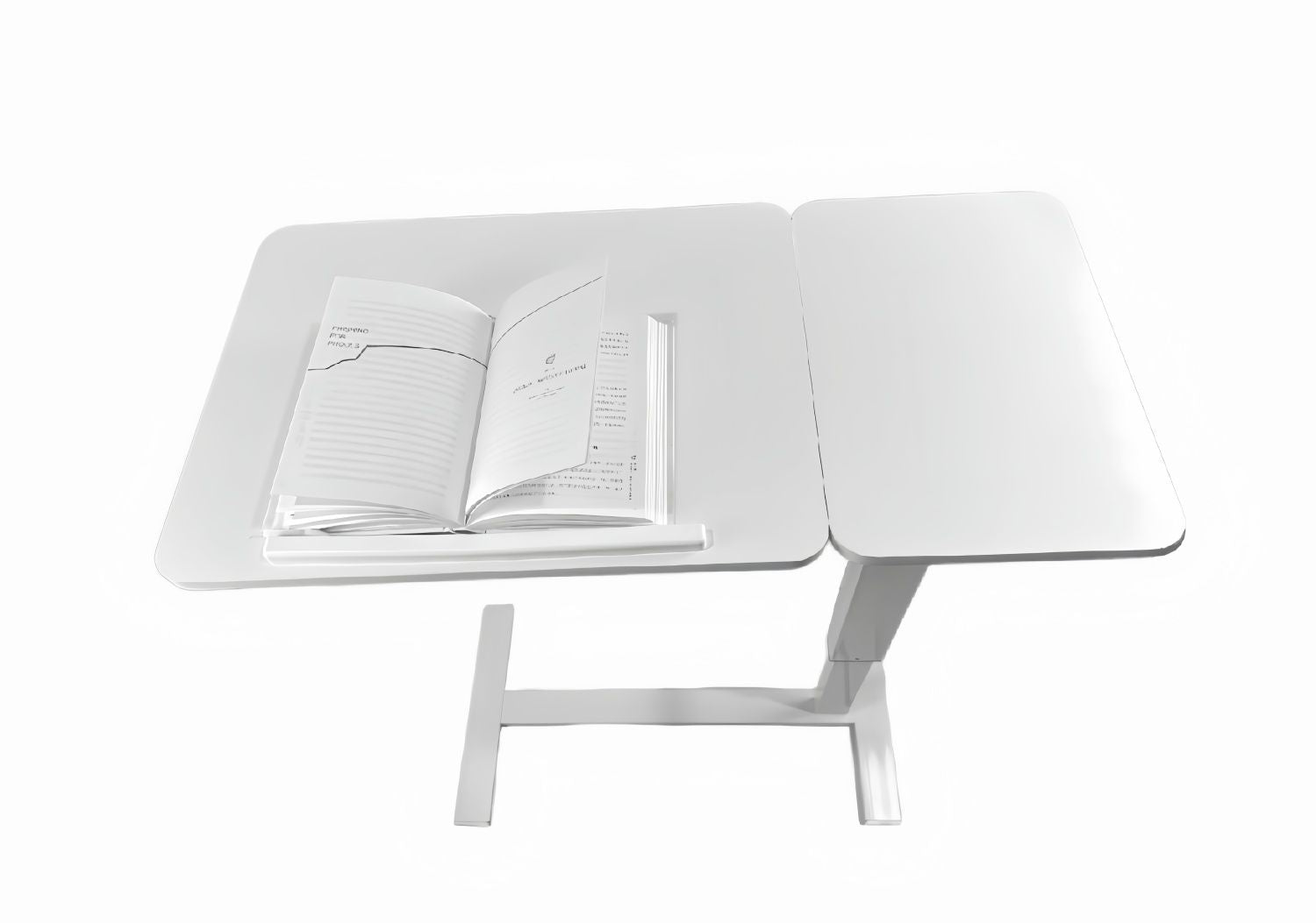 Beistelltisch für Laptops am Bett, mobiler, rollbarer Laptopständer, neigbarer Betttisch mit Rollen, höhenverstellbarer Laptoptisch für Bett, Sofa, Beistelltisch (WEISS)