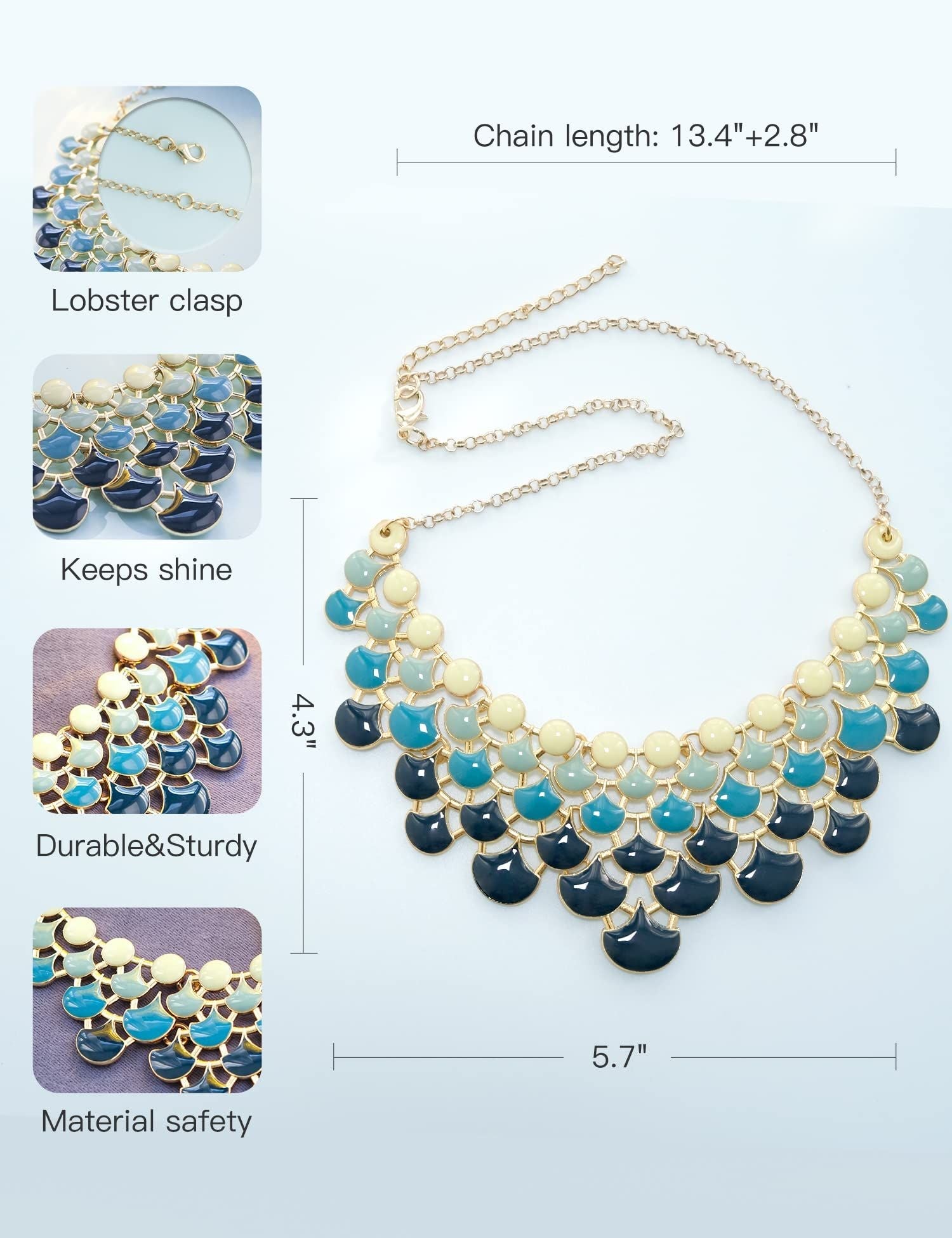 Jane Stone Modeaussage Collier Halskette Vintage Durchbrochenes Lätzchen Kostüm Schmuck
