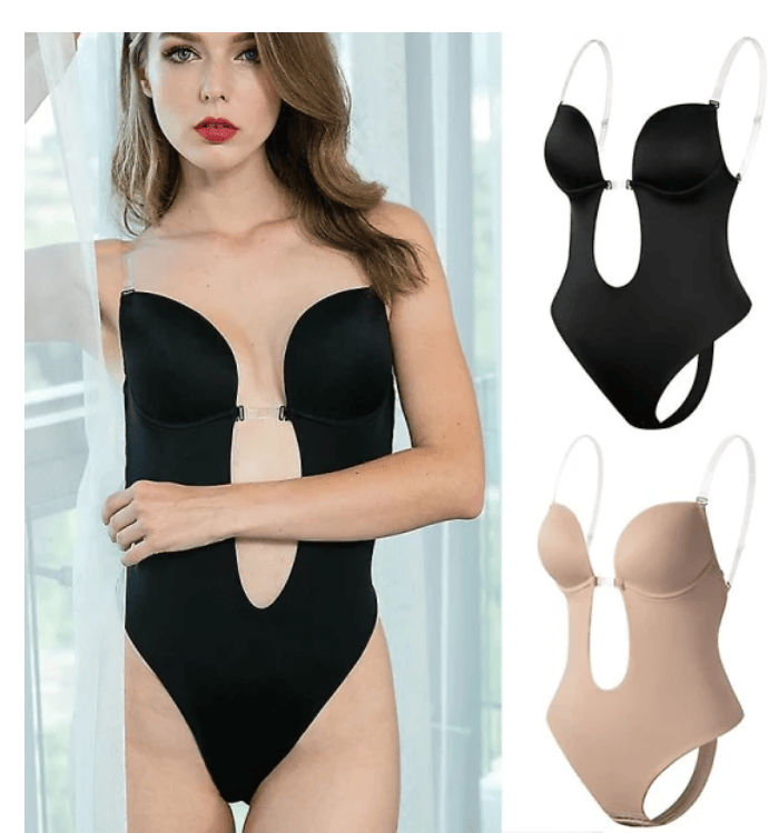 Damen tiefes V-Neck Body Shaper Trägerloser rückenfreier Miederbody