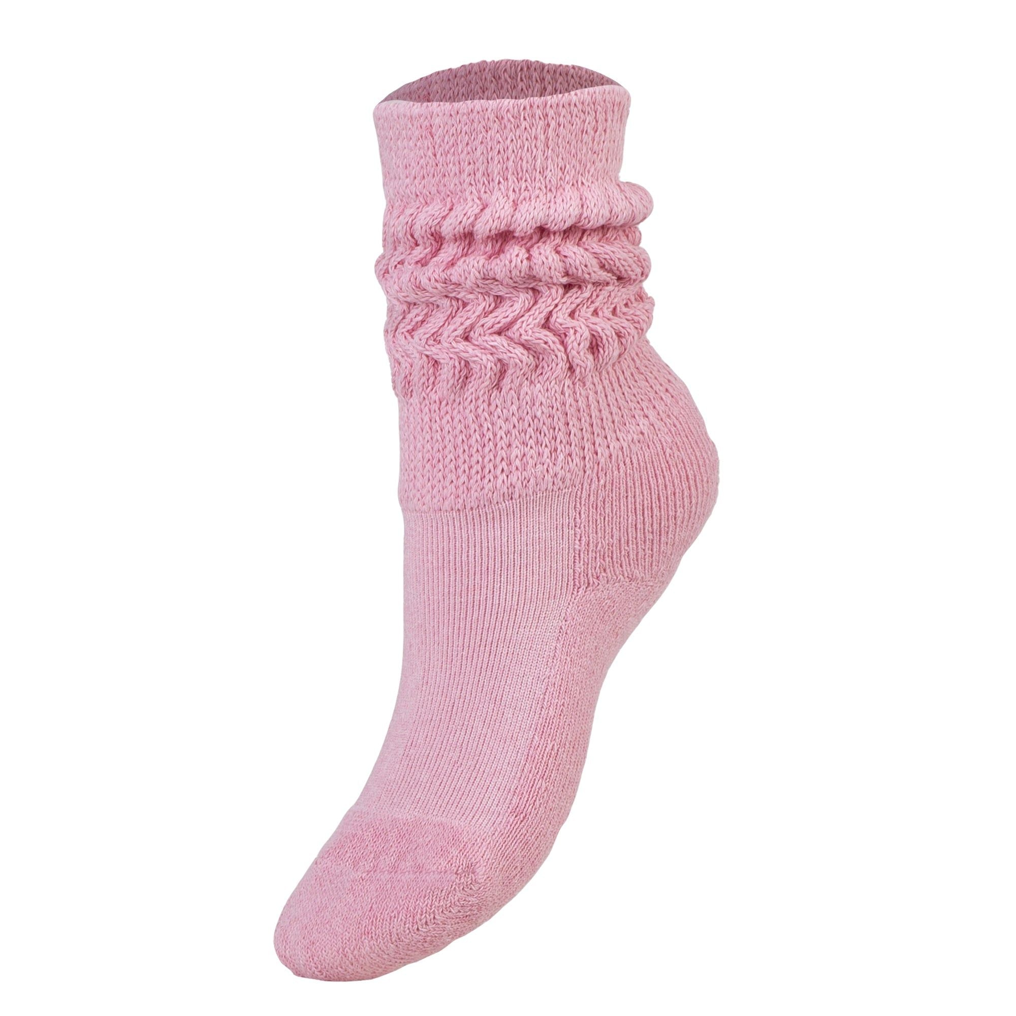Rosa Kinder-Socken (Slouch Socks), 1 Paar, Baumwolle, kniehoch