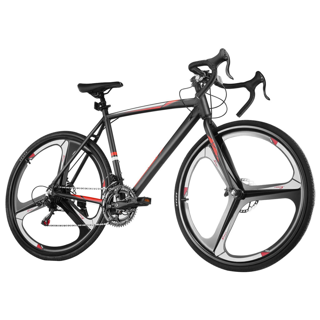 Vélo de Route, Roues 700C Vélo de Course, Transmission SHIMANO 14 Vitesses Vélo de Route Urbain, Vélo de Sport Adulte Léger avec Cadre en Alliage d'Aluminium, Cintre de Course, Frein à Disque, pour Hommes Femmes