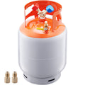 Bouteille de récupération de réfrigérant, capacité de 13,6 kg, bouteille de cylindre portable de 400 psi avec vanne Y pour liquide/vapeur, bidon de récupération haute étanchéité pour R22/R134A/R410A, orange+gris