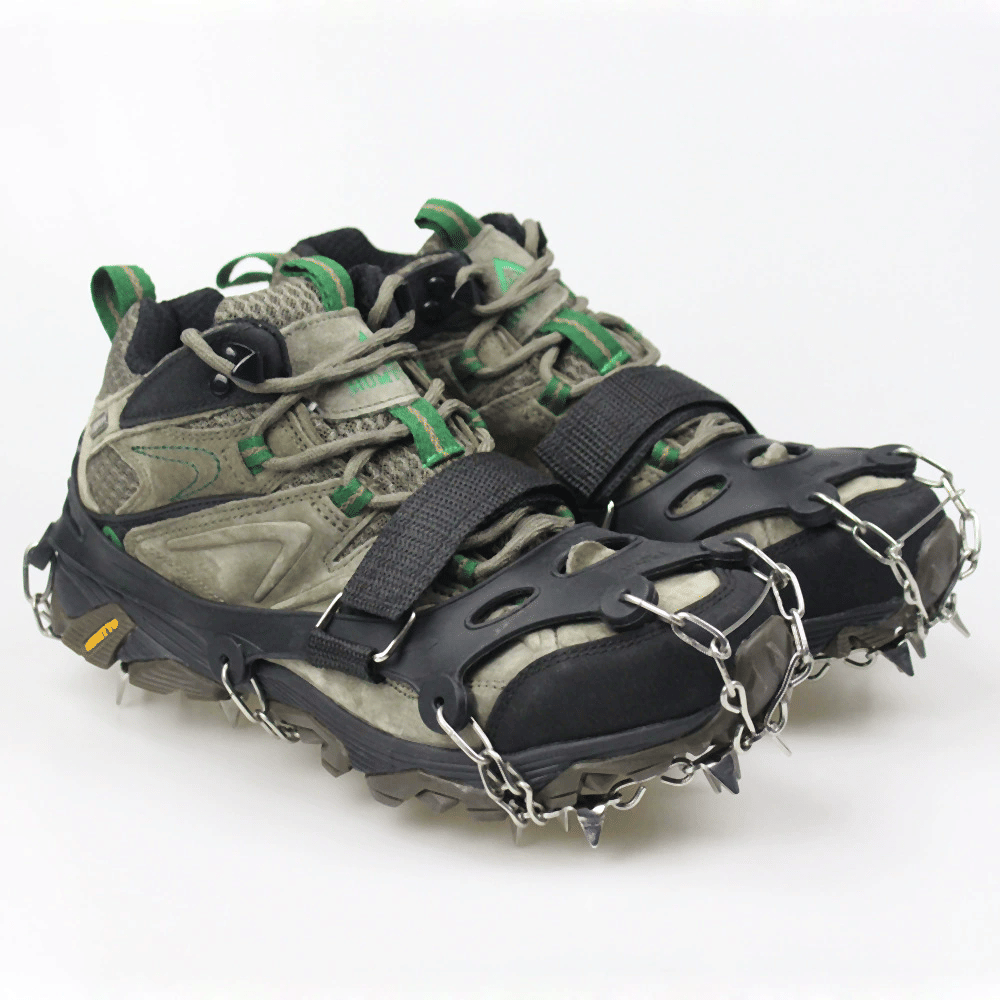 1 Paar Outdoor Eiskralle rutschfeste Überschuhe Wanderschuhkette Edelstahl rutschfester Schnee Klettern Anti-Sturz Schuhketten