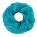 Chignon Élastique Vert Paon Postiche Cheveux Ondulés Frisés Extension de Cheveux Synthétique Chouchous