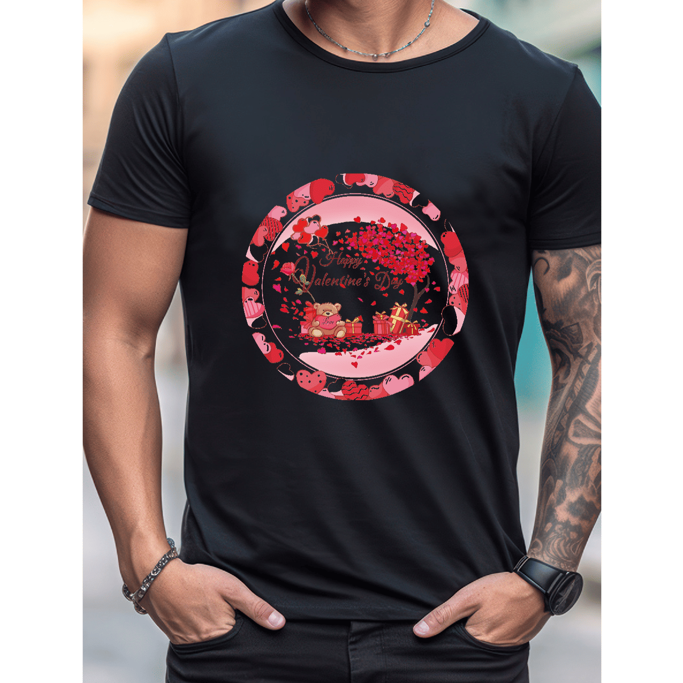 Stilvoll feiern mit diesem 100 % Baumwoll-Herren-T-Shirt zum Valentinstag