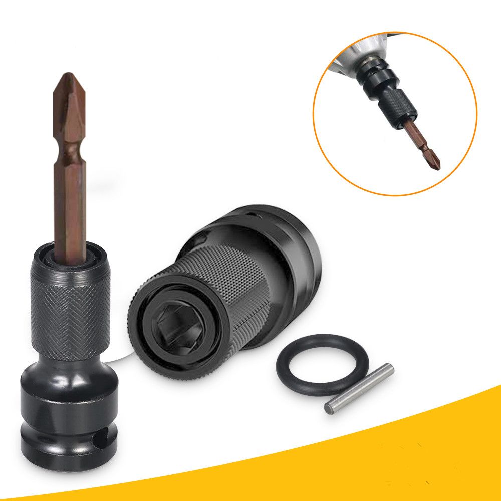 1/2 Zoll Vierkant auf 1/4 Zoll Sechskant Ratschen Steckschlüssel Schlagschrauber Steckschlüsselsatz Adapter Schraubenschlüssel Antriebsumwandler Schnellspannwerkzeug
