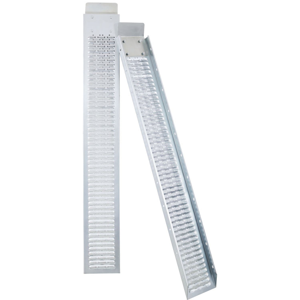 167,6 cm (66 Zoll) lange Laderampen, 435 kg (960 lbs) Tragkraft, Laderampen für Pickup-Trucks, Motorradrampe aus Stahl, Dirtbike-Rampe für LKW, Rasenmäher, Schneefräse, ATV, Quad, 2er-Pack, mit 2 Spanngurten, 1 Paar Handschuhe