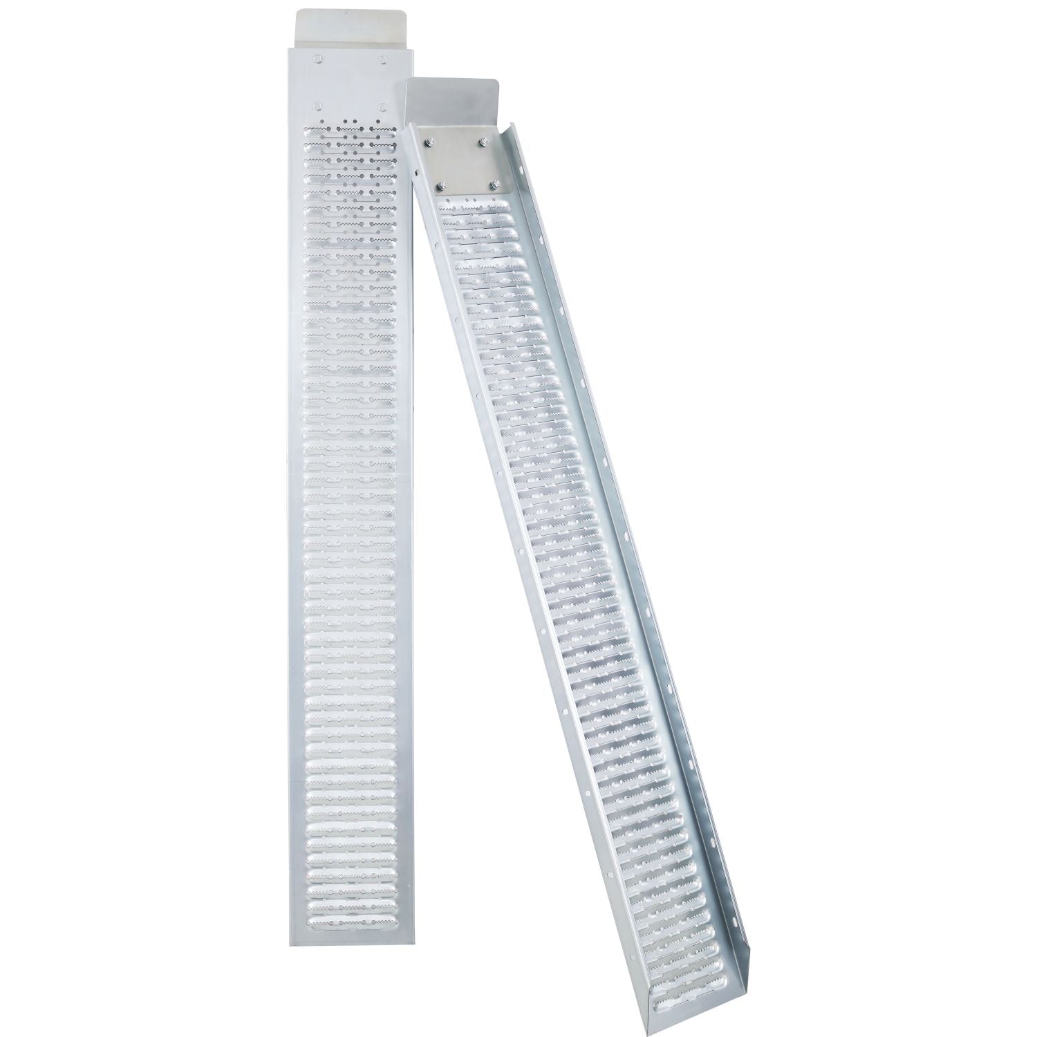 167,6 cm (66 Zoll) lange Laderampen, 435 kg (960 lbs) Tragkraft, Laderampen für Pickup-Trucks, Motorradrampe aus Stahl, Dirtbike-Rampe für LKW, Rasenmäher, Schneefräse, ATV, Quad, 2er-Pack, mit 2 Spanngurten, 1 Paar Handschuhe