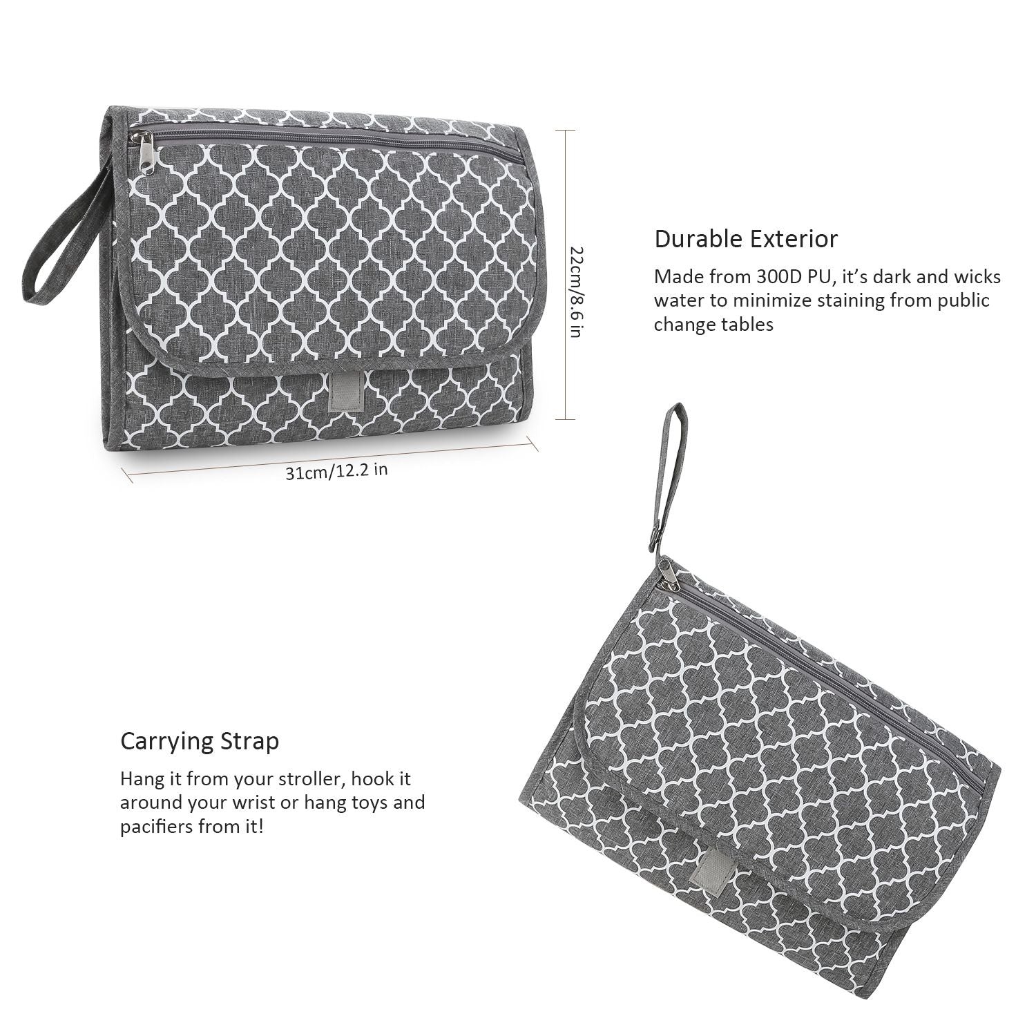 Wickelunterlage für Babys, Mutter-Kind-Reise-Wickelunterlage, tragbar, wasserdicht, multifunktional, Feuchttücher-Tasche, Wickeltaschen-Zubehör