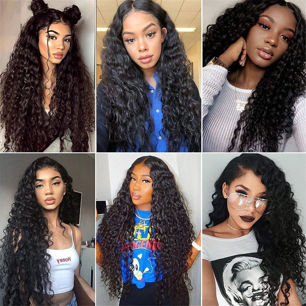 Perruque Avant de Cheveux AA Femmes Brésiliennes Cheveux Humains Longs Frisés Ondulés Perruques en Dentelle US 2023