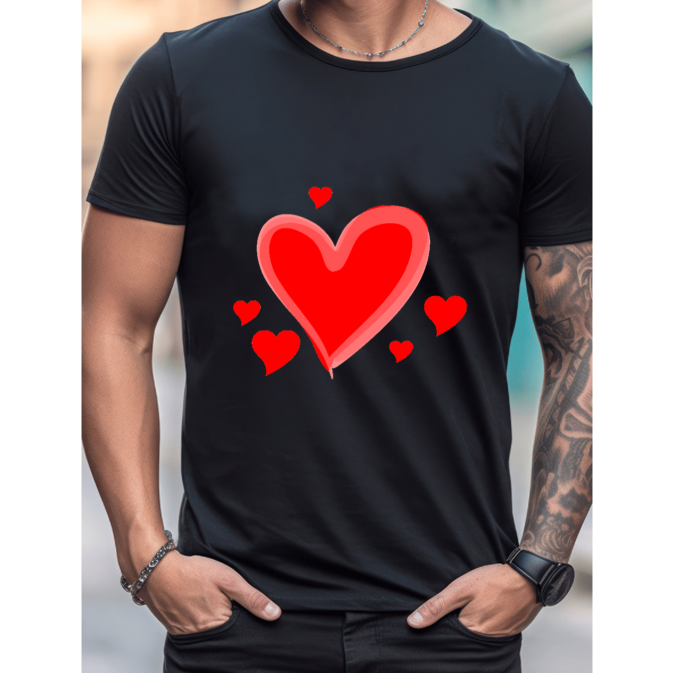 Stilvoll feiern mit diesem 100 % Baumwoll-Herren-T-Shirt zum Valentinstag