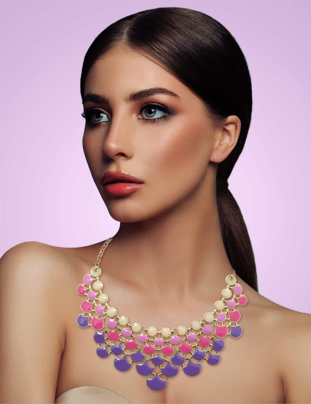 Jane Stone Modeaussage Collier Halskette Vintage Durchbrochenes Lätzchen Kostüm Schmuck