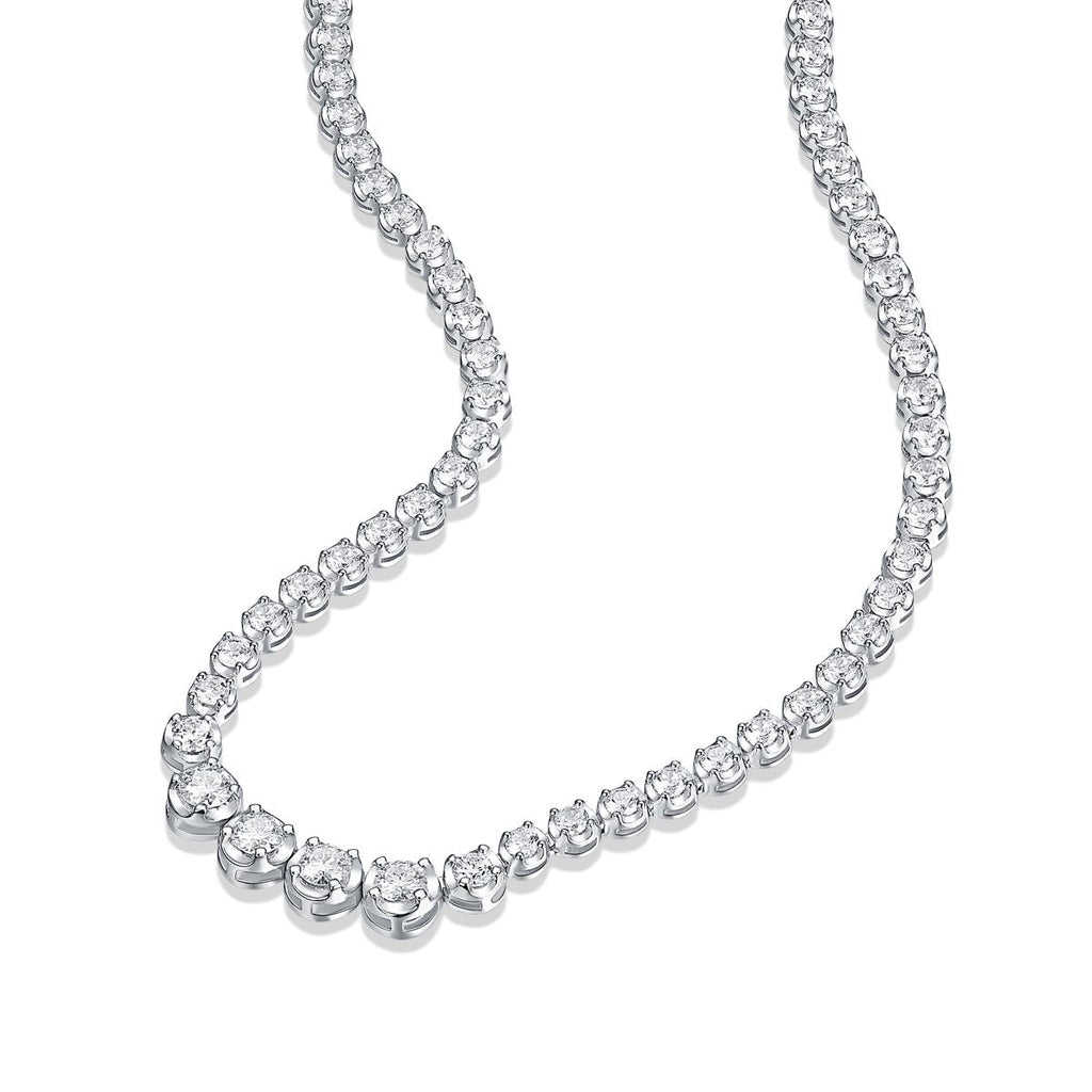 Im Namen des Lichts – Ein modisches und trendiges Schmuckset aus Halskette und Anhänger, besetzt mit Moissanit, S925 Sterlingsilber und platinbeschichtetem Diamanten