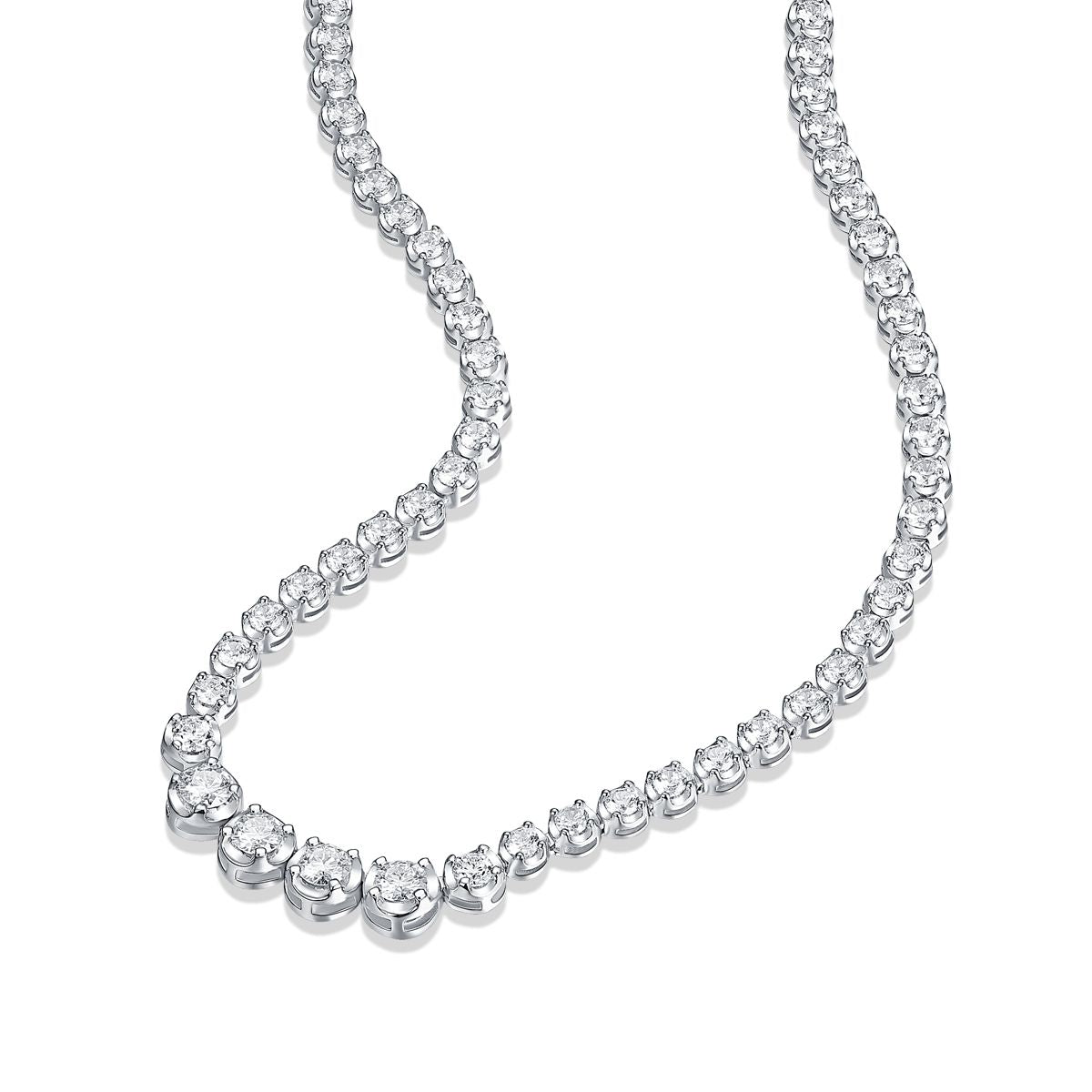 Im Namen des Lichts – Ein modisches und trendiges Schmuckset aus Halskette und Anhänger, besetzt mit Moissanit, S925 Sterlingsilber und platinbeschichtetem Diamanten