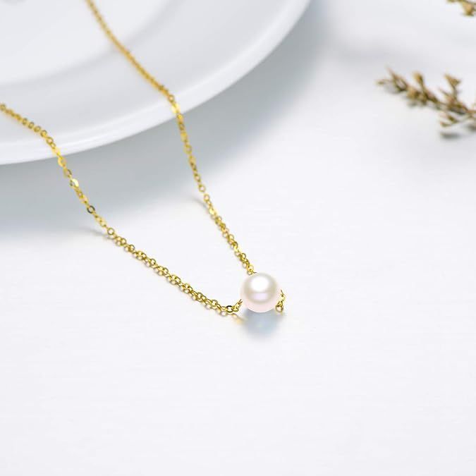 Lxalry Collier Bohème Minimaliste avec Pendentif Perle d'Eau Douce, Chaîne Délicate Plaqué Or 18 carats, Parfait pour les Accessoires de Mode Féminins, Cadeau Idéal pour les Anniversaires et les Occasions Spéciales