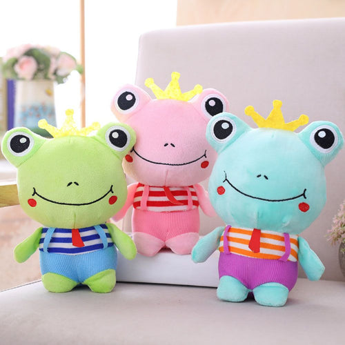 3x Cartoon Frosch Plüschtier Kuscheltier Zufällige Farbe für Bett Sofa Dekoration