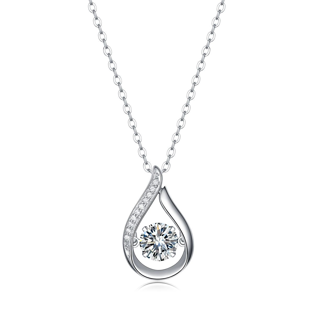 Dynamique - Parure de bijoux tendance et à la mode avec diamant Moissan de 1 carat en argent sterling S925, pendentif de collier en diamant abordable