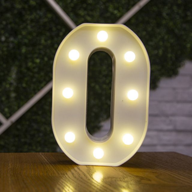 Lettres Lumineuses LED Alphabet Numéro Décoration Lampe à Pile Veilleuse pour la Maison Mariage Anniversaire Fête de Noël