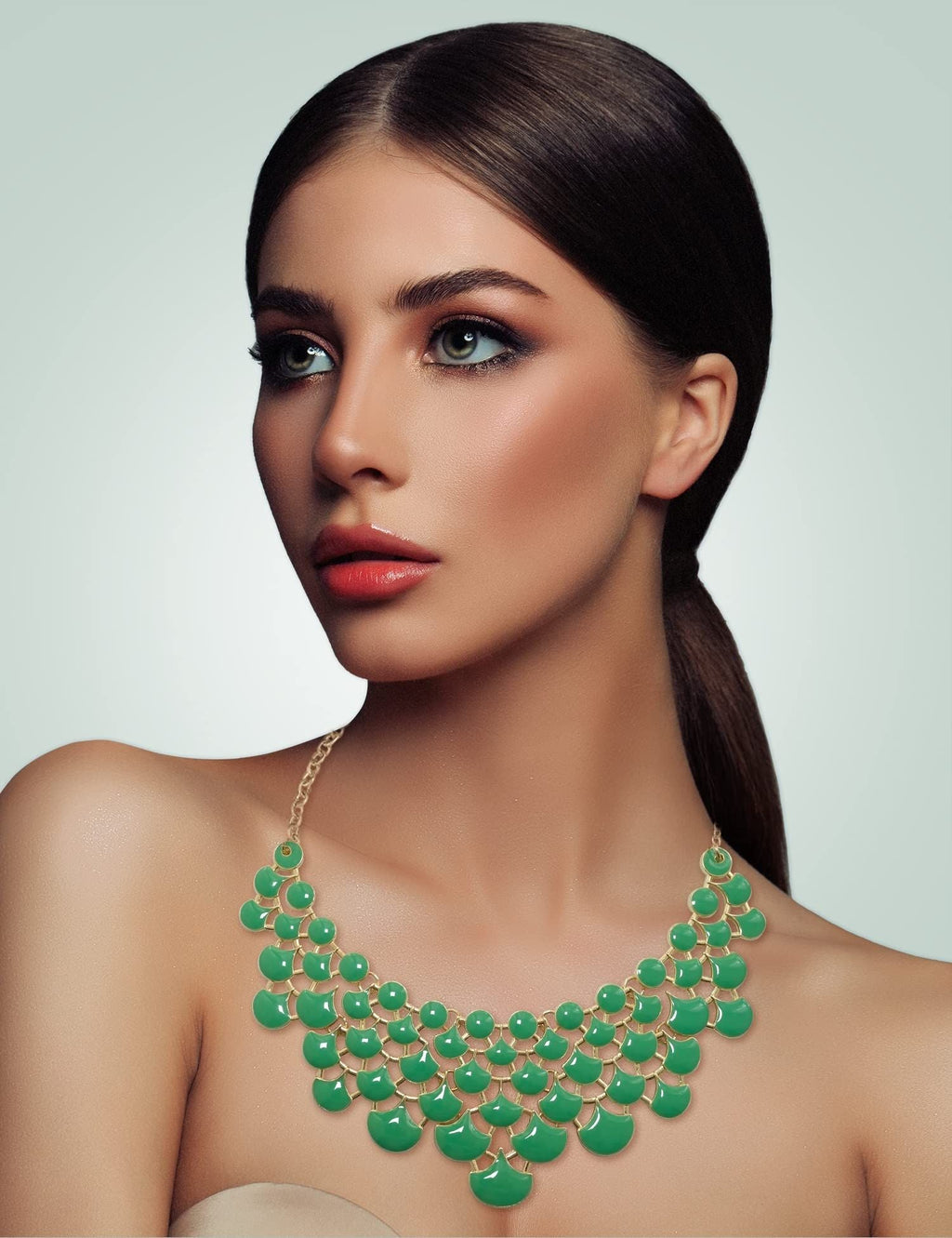 Jane Stone Modeaussage Collier Halskette Vintage Durchbrochenes Lätzchen Kostüm Schmuck