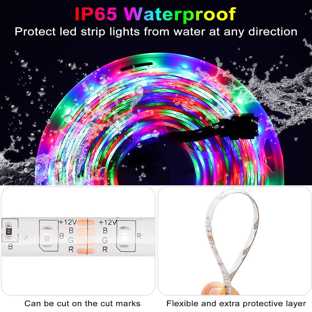 300 LEDs Streifenlichter 5M/16,5ft 20 Farben RGB LED Streifen IP65 Wasserdicht m/ Fernbedienung