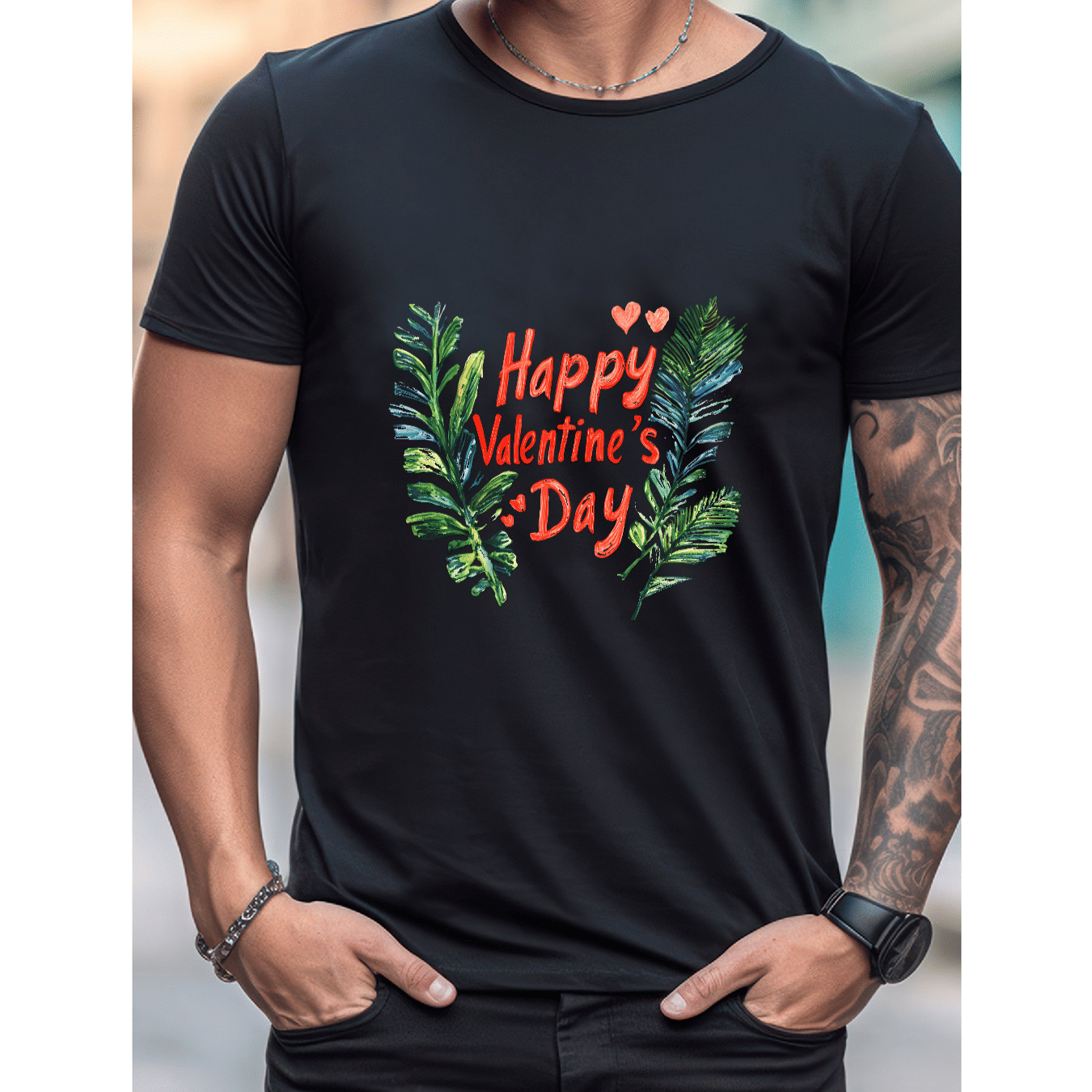 Stilvoll feiern mit diesem 100 % Baumwoll-Herren-T-Shirt zum Valentinstag