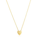 Collier Cœur « Scribbles » Poli en Or Jaune 14 carats