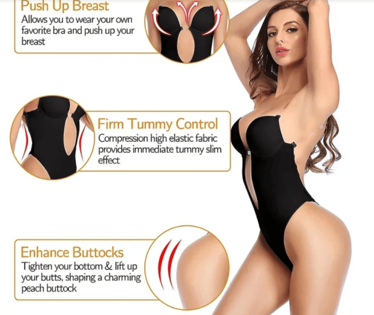 Damen tiefes V-Neck Body Shaper Trägerloser rückenfreier Miederbody