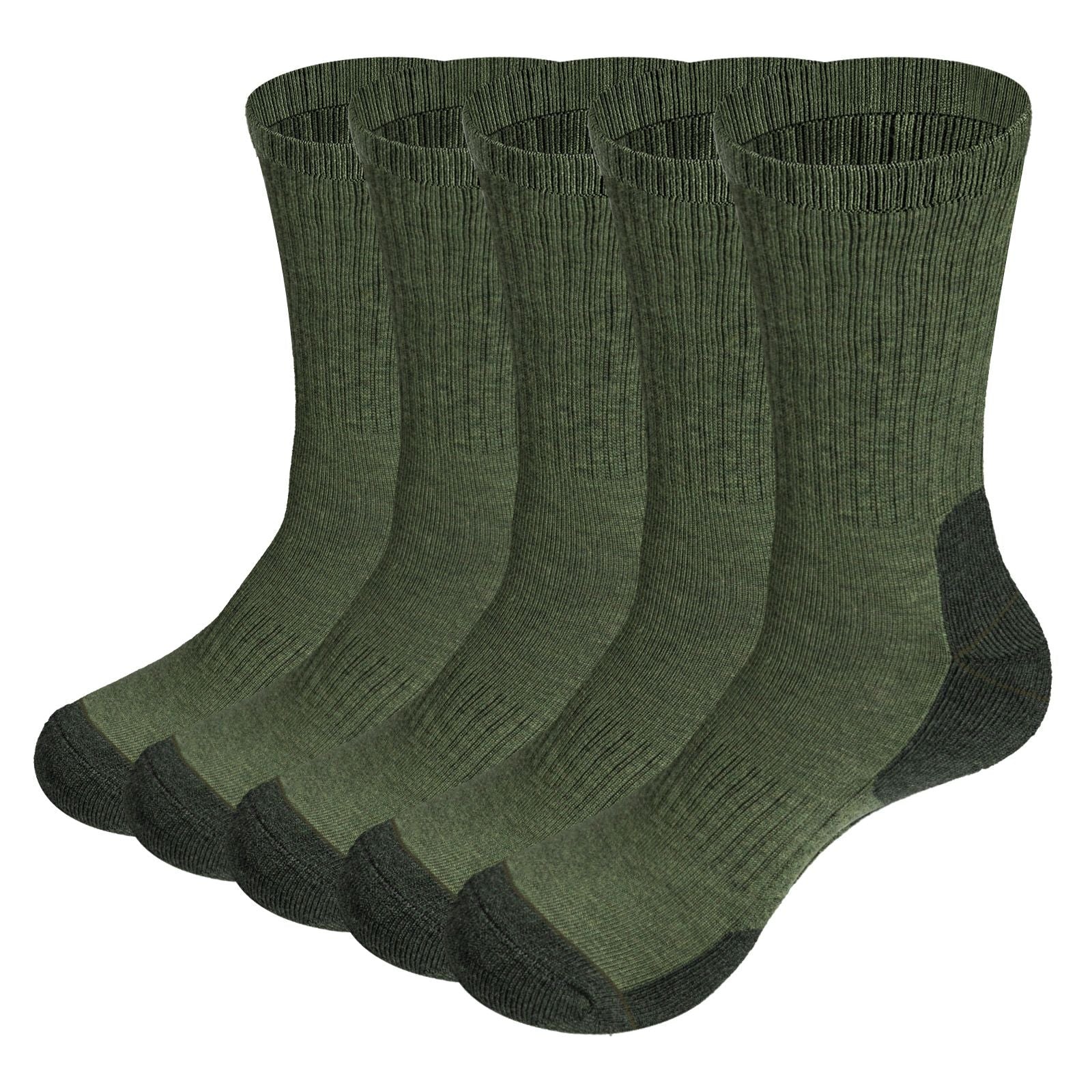 Herren feuchtigkeitsableitende, wadenhohe Thermosocken für Arbeitsstiefel, Sport und Wandern (5 Paar/Packung)