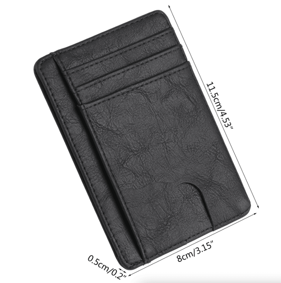 Herren Leder Slim Wallet Kreditkartenetui RFID Blocker Geldbörse Ausweis Geldfach PU USA