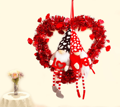 Valentinstag-Ornament-Geschenk, gesichtslose Puppe, Girlande, Valentinstags-Atmosphäre-Girlande