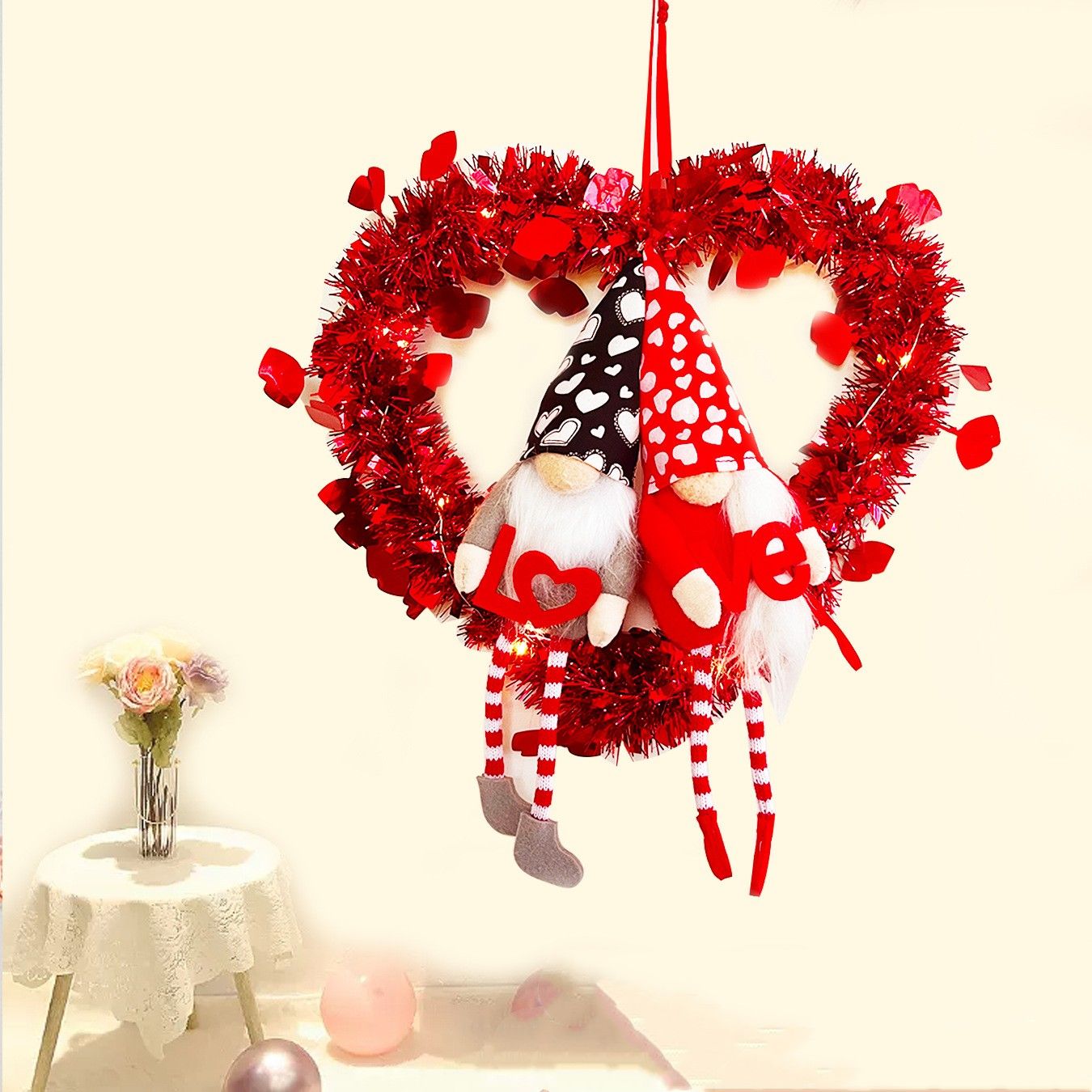 Valentinstag-Ornament-Geschenk, gesichtslose Puppe, Girlande, Valentinstags-Atmosphäre-Girlande