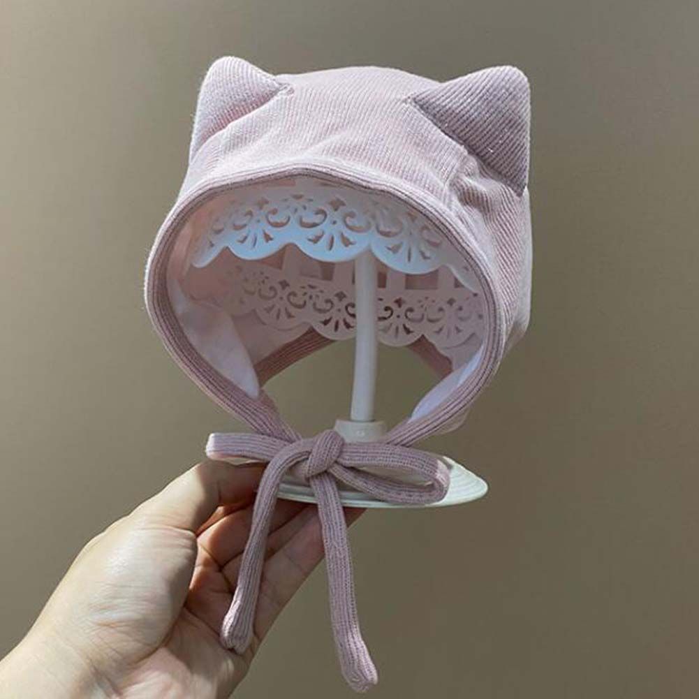 Rosa Baby Herbst Winter Mütze Süße Auto Ohr Beanie Mütze Baumwolle Ohrenschutz Kleinkindmütze für Jungen Mädchen, 2-15 Monate