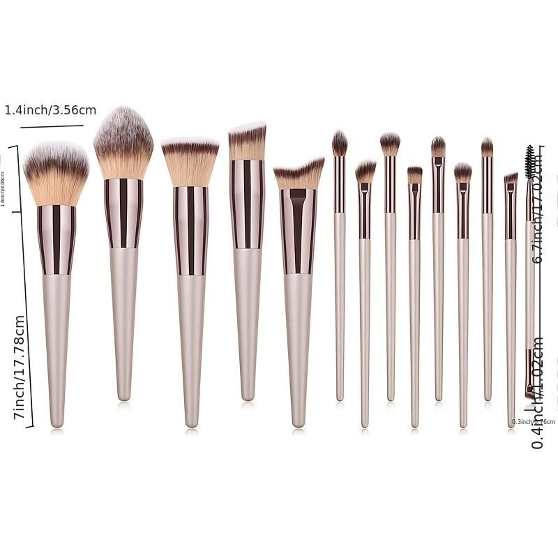 10 Stk. Hochwertiges professionelles Make-up-Pinsel-Set Lidschatten Braun Foundation Puder Kosmetik