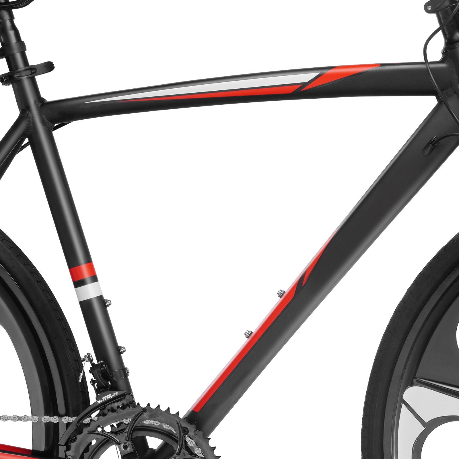 Vélo de Route, Roues 700C Vélo de Course, Transmission SHIMANO 14 Vitesses Vélo de Route Urbain, Vélo de Sport Adulte Léger avec Cadre en Alliage d'Aluminium, Cintre de Course, Frein à Disque, pour Hommes Femmes