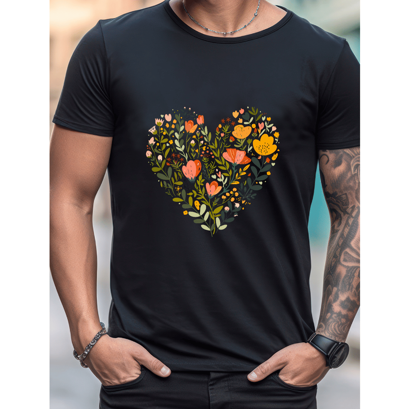 Stilvoll feiern mit diesem 100 % Baumwoll-Herren-T-Shirt zum Valentinstag