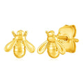 Boucles d'oreilles clous abeille en or jaune 14 carats