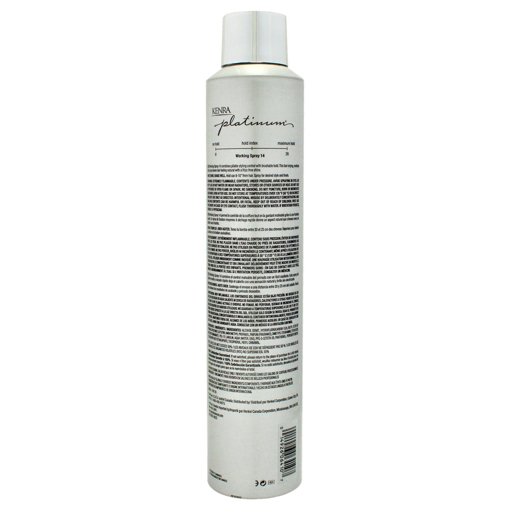Platinum Working Spray 14 Flexible Hold Haarspray von Kenra für Unisex - 283 ml Haarspray