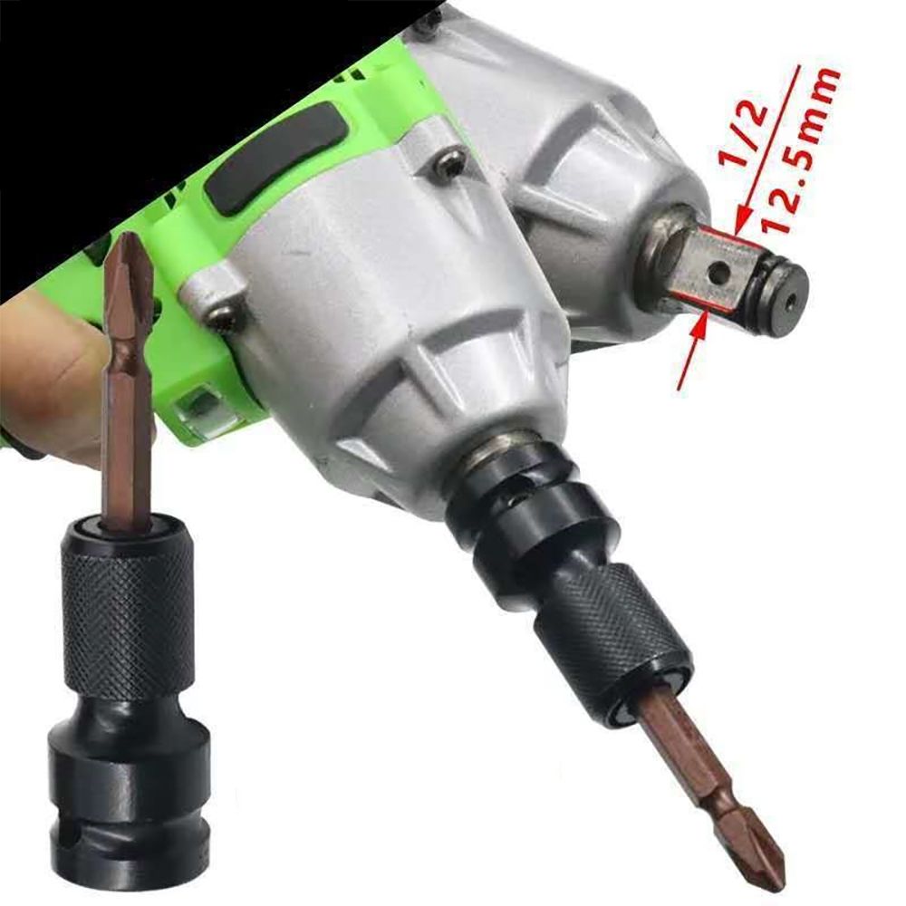 1/2 Zoll Vierkant auf 1/4 Zoll Sechskant Ratschen Steckschlüssel Schlagschrauber Steckschlüsselsatz Adapter Schraubenschlüssel Antriebsumwandler Schnellspannwerkzeug