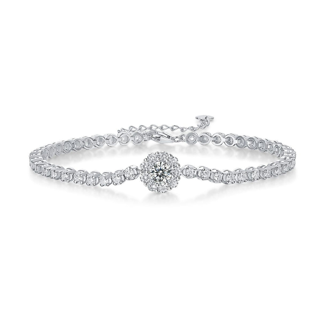 Bracelet Magpie Bridge - Argent sterling 925 serti de moissanite 0,5 carat plaqué platine - Bijoux tendance
