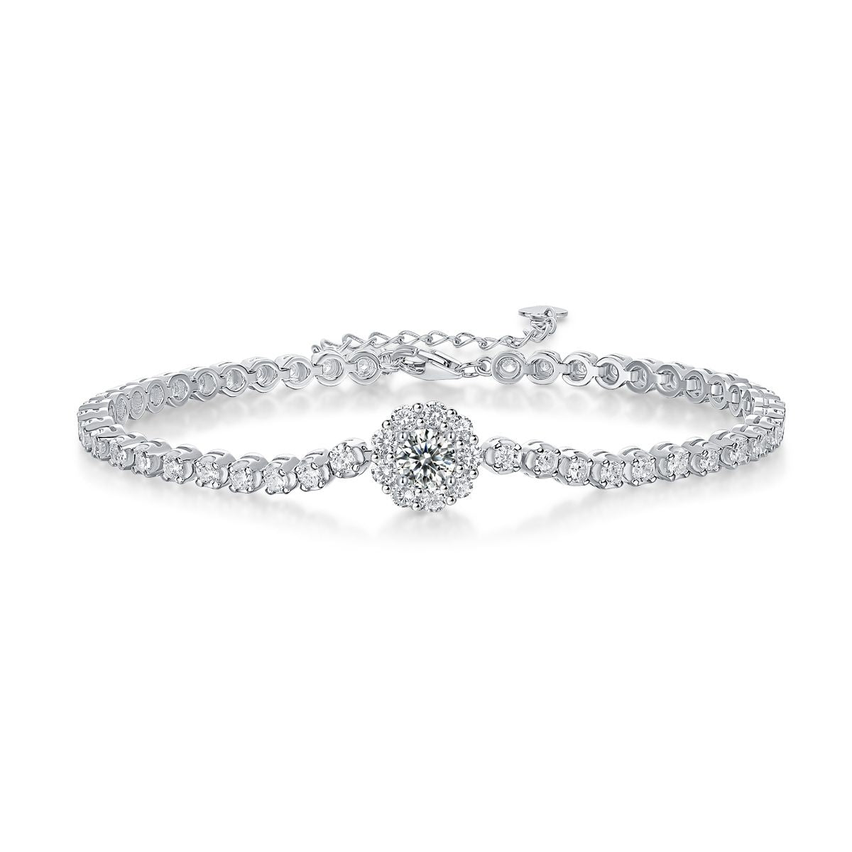 Bracelet Magpie Bridge - Argent sterling 925 serti de moissanite 0,5 carat plaqué platine - Bijoux tendance