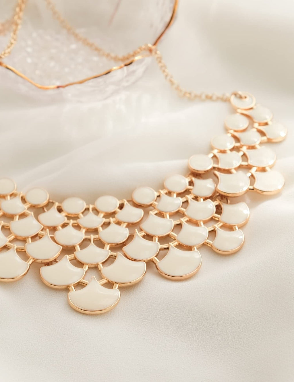 Jane Stone Modeaussage Collier Halskette Vintage Durchbrochenes Lätzchen Kostüm Schmuck