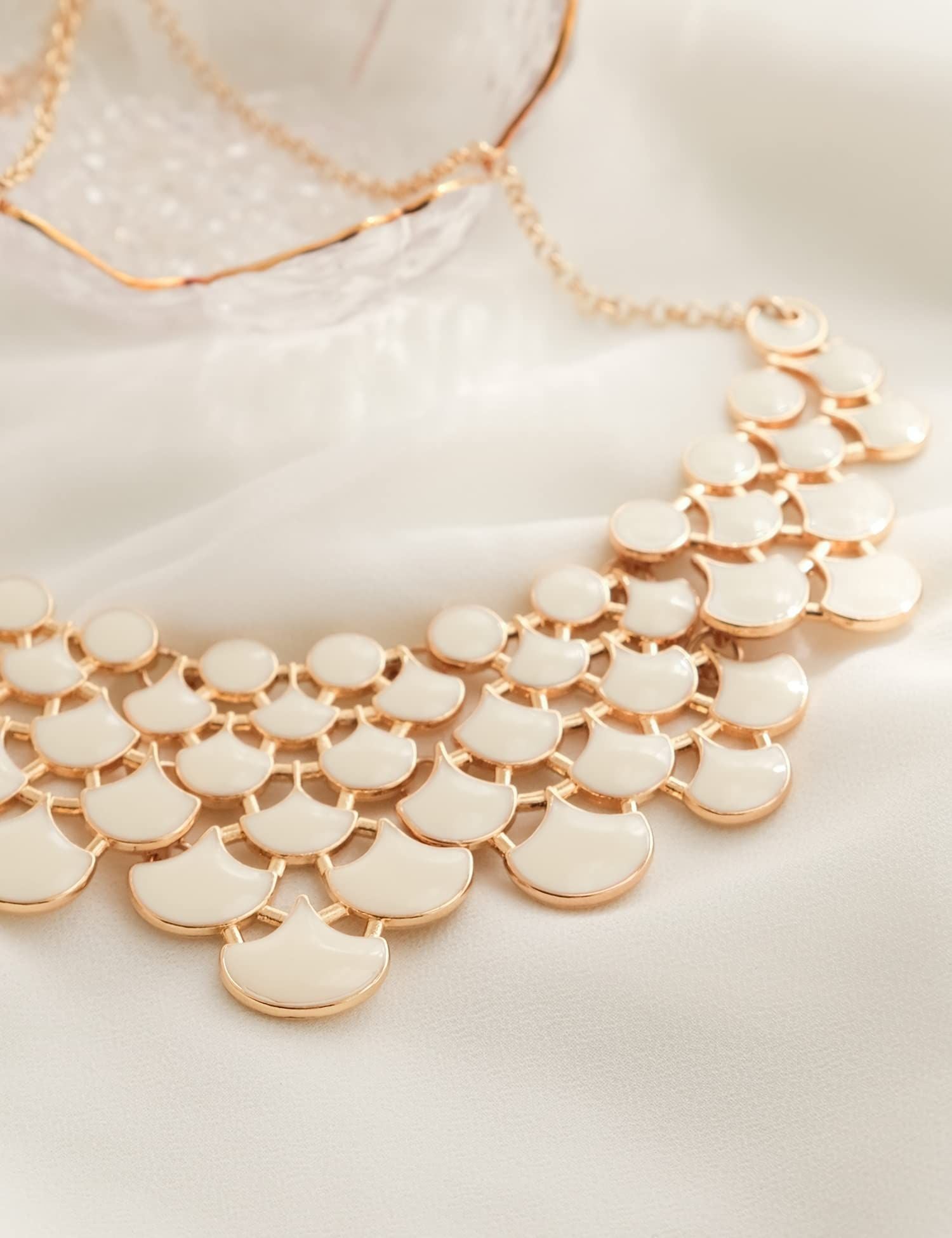 Jane Stone Modeaussage Collier Halskette Vintage Durchbrochenes Lätzchen Kostüm Schmuck